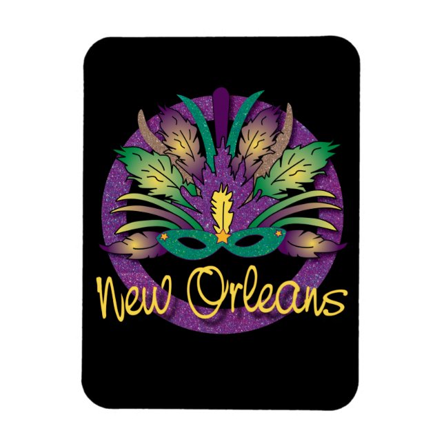 Mardi Gras Mask Magnet - New Orleans (Vertical)