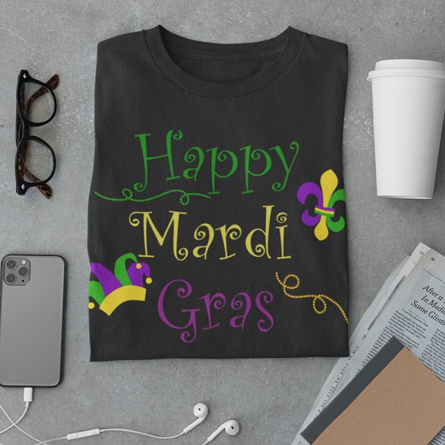 Mardi Gras Mask Masquerade Purple Green Gold T-Shirt (Creator Uploaded)