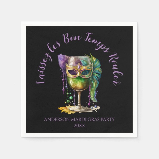 Mardi Gras Mask  Napkin (Front)