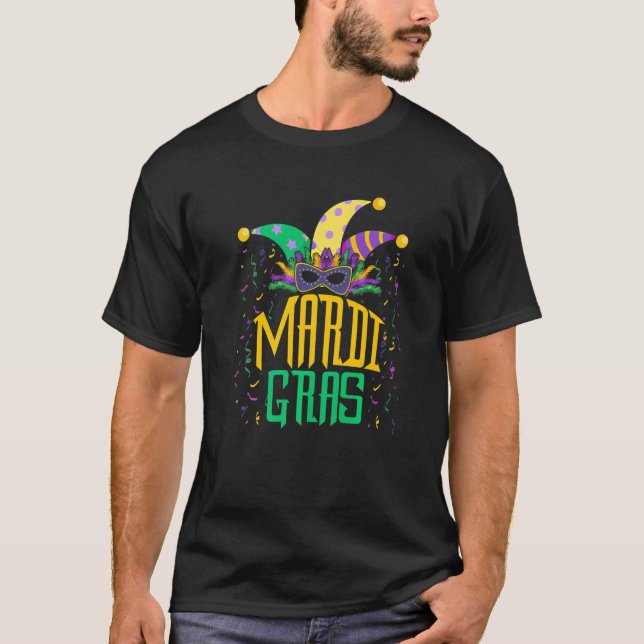 Mardi Gras Mask New Orleans Carnival Fat Tuesday T-Shirt (Front)