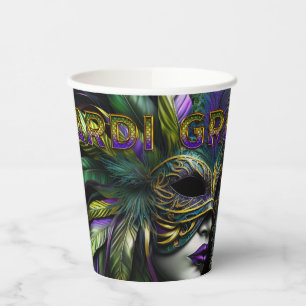 Mardi Gras Mask Paper Cups