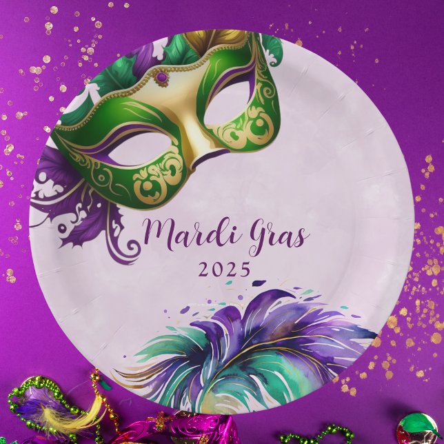 Mardi Gras Mask  Paper Plate (Creator Uploaded)