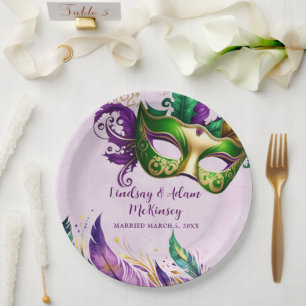 Mardi Gras Mask  Paper Plate