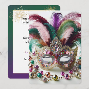 Mardi Gras Mask Party Invitation