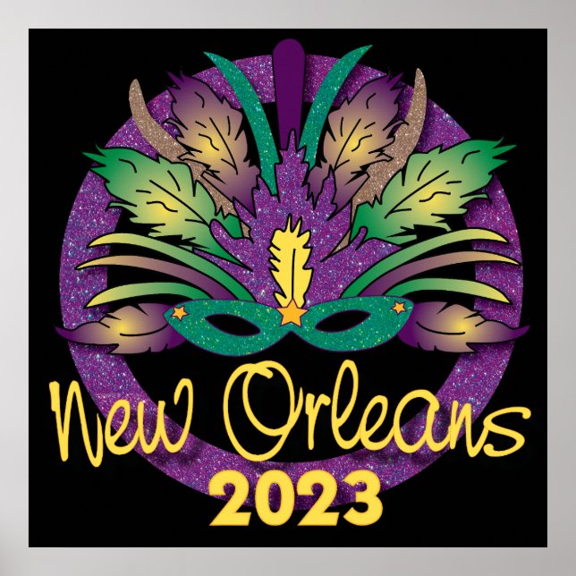 Mardi Gras Mask Poster - 2023 - New Orleans (Front)