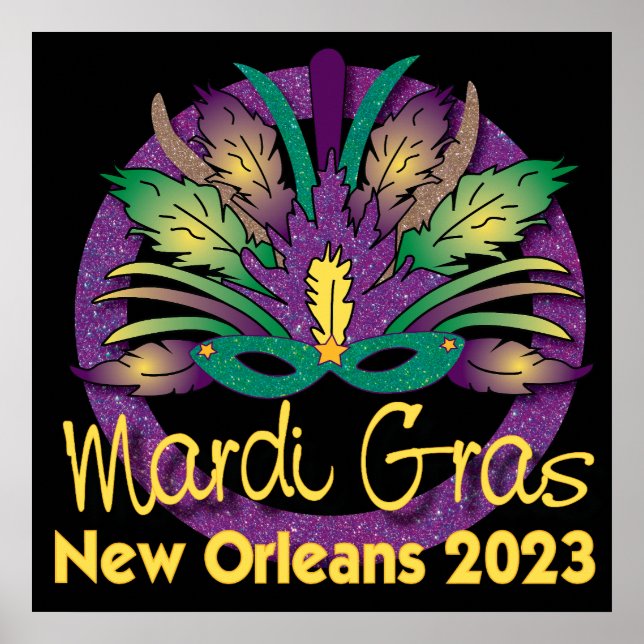 Mardi Gras Mask Poster - 2023 - New Orleans (Front)