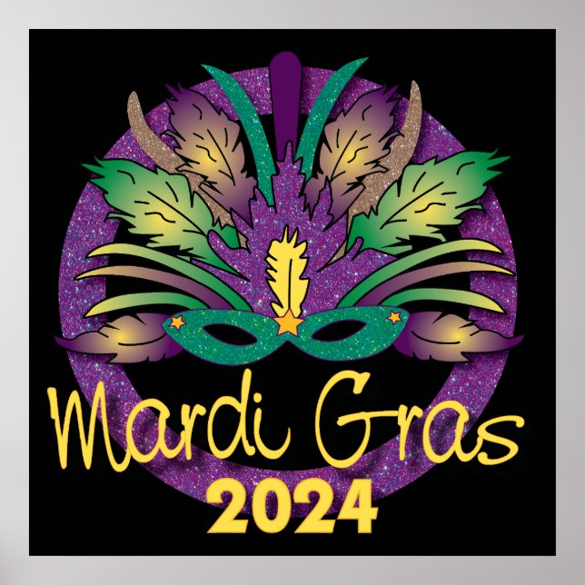 Mardi Gras Mask Poster - 2024 (Front)