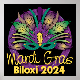 Mardi Gras Mask Poster - 2024 - Biloxi, MS