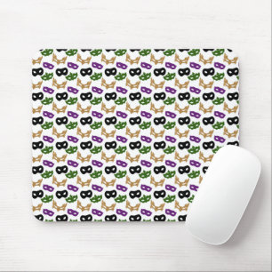Mardi Gras Mask Purple Green Faux Gold Black Mouse Mat