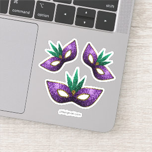 Mardi Gras Mask Purple Green Gold Sparkles