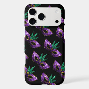 Mardi Gras Mask Purple Green Sparkles pattern