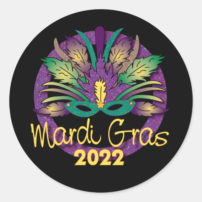 Mardi Gras Mask Sticker -2022 (Front)