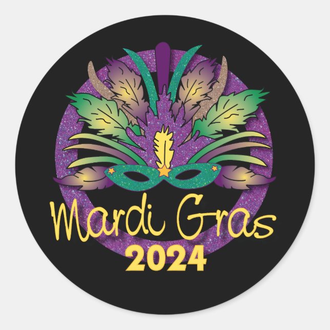 Mardi Gras Mask Sticker -2024 (Front)