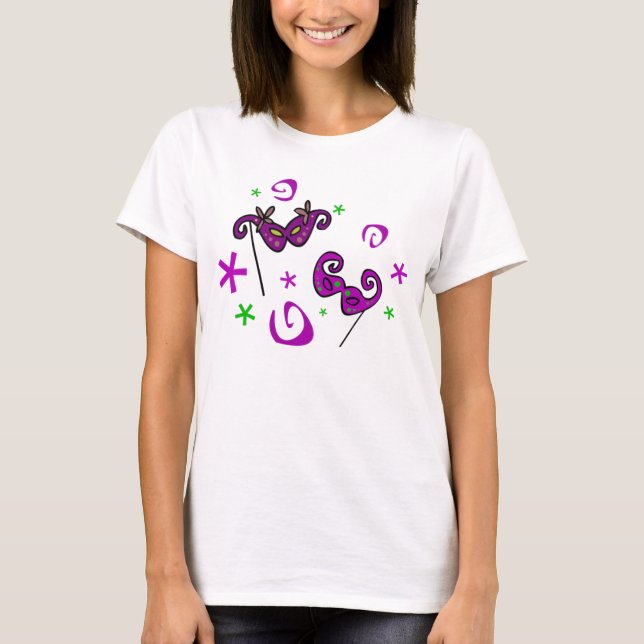 Mardi Gras Mask T-Shirt (Front)