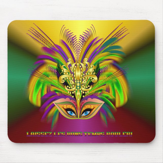 Mardi-Gras-Mask-The-Queen-V-2 Mouse Mat (Front)