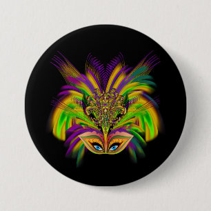 Mardi-Gras-Mask-The-Queen-V-3 7.5 Cm Round Badge