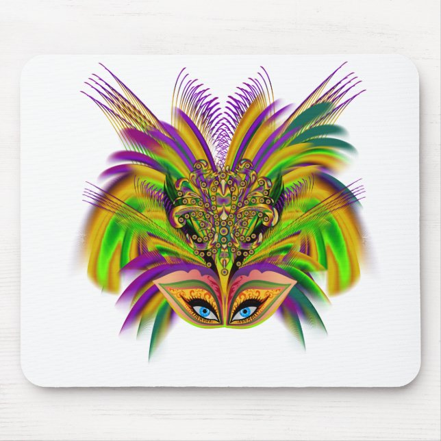 Mardi-Gras-Mask-The-Queen-V-3 Mouse Mat (Front)