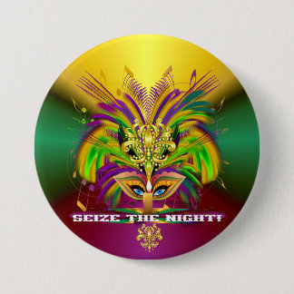 Mardi-Gras-Mask-The-Queen-V-4 7.5 Cm Round Badge