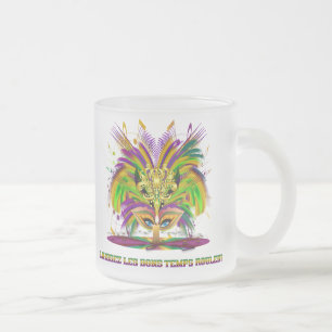 Mardi-Gras-Mask-The-Queen-V-4 Frosted Glass Coffee Mug