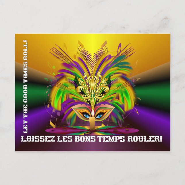 Mardi-Gras-Mask-The-Queen-V-4 Postcard (Front)