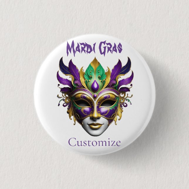 Mardi Gras Mask Thunder_Cove 3 Cm Round Badge (Front)