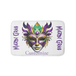 Mardi Gras Mask Thunder_Cove Bath Mat