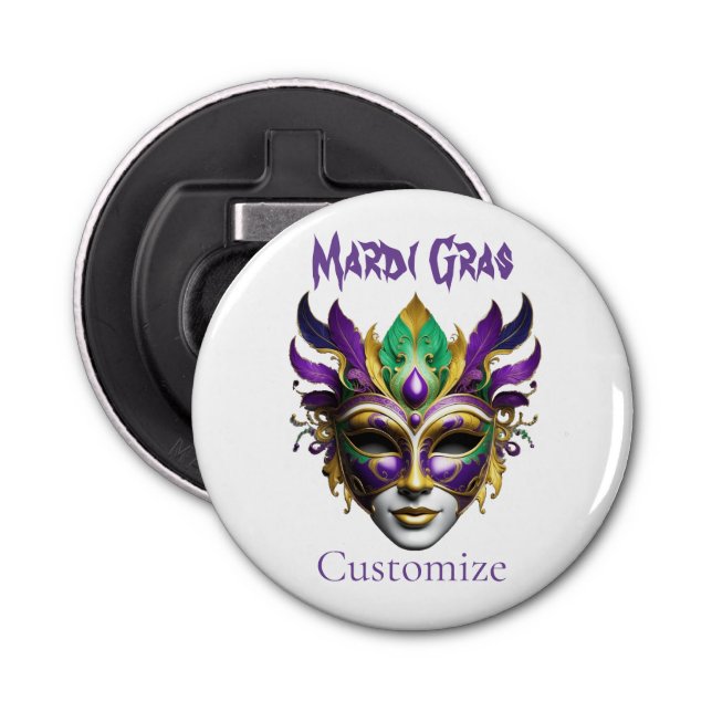 Mardi Gras Mask Thunder_Cove Bottle Opener (Front)