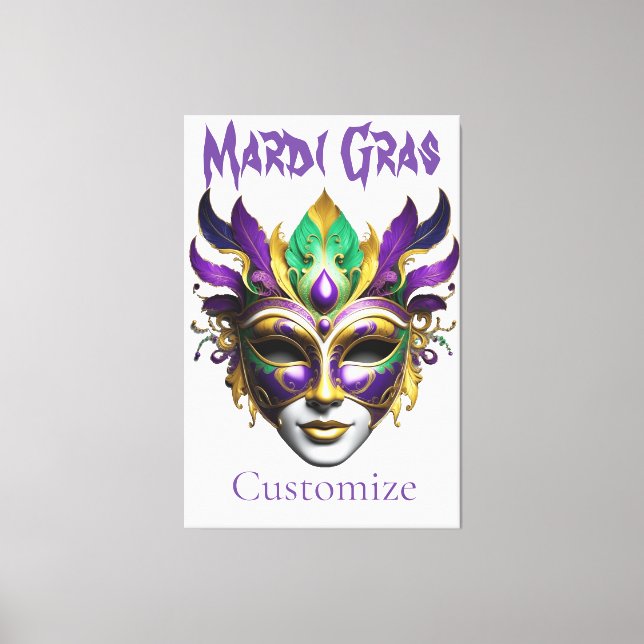 Mardi Gras Mask Thunder_Cove Canvas Print (Front)