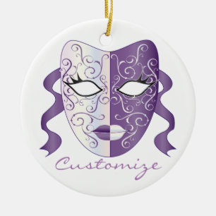 Mardi Gras Mask Thunder_Cove Ceramic Tree Decoration