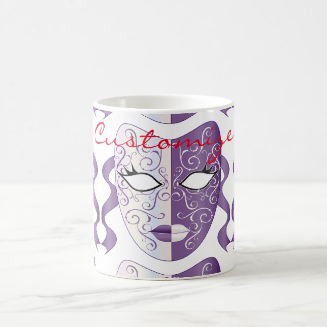 Mardi Gras Mask Thunder_Cove Coffee Mug (Center)