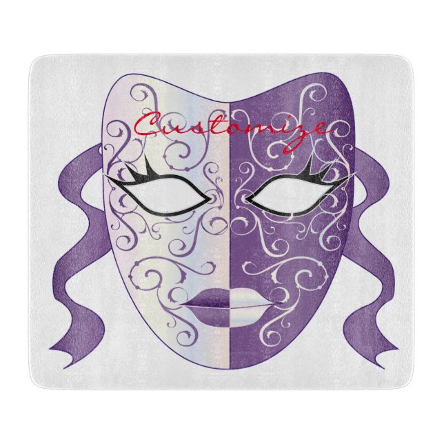 Mardi Gras Mask Thunder_Cove Cutting Board (Front)