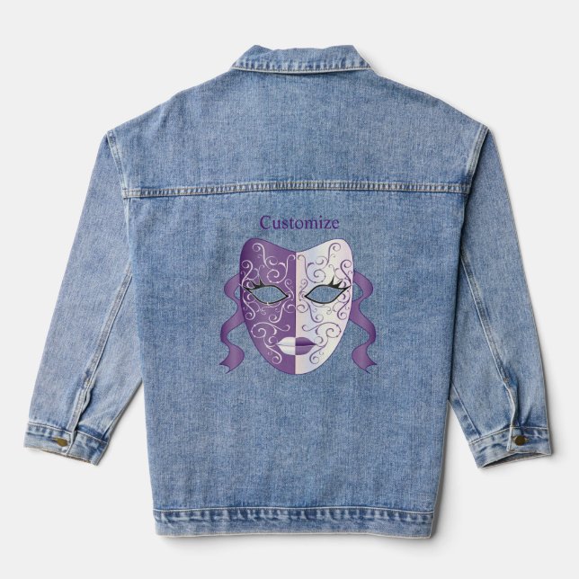 Mardi Gras Mask Thunder_Cove Denim Jacket (Back)