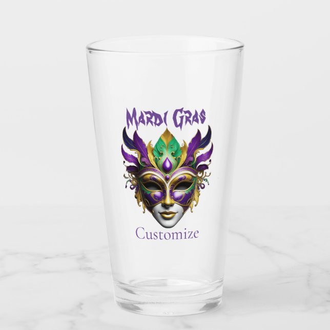 Mardi Gras Mask Thunder_Cove Glass (Front)