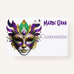 Mardi Gras Mask Thunder_Cove ID Badge