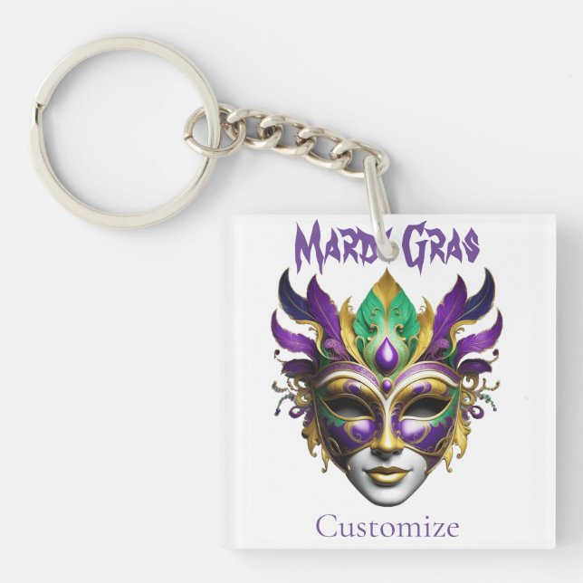 Mardi Gras Mask Thunder_Cove Key Ring (Front)