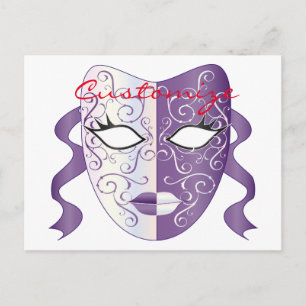 Mardi Gras Mask Thunder_Cove Postcard