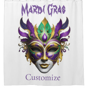 Mardi Gras Mask Thunder_Cove Shower Curtain