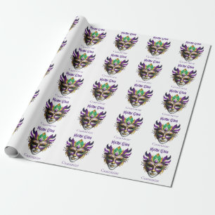 Mardi Gras Mask Thunder_Cove Wrapping Paper