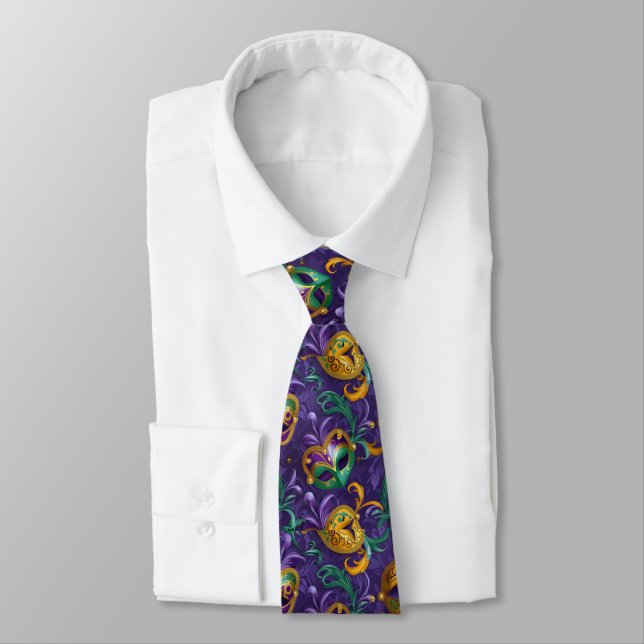 Mardi Gras Mask Tie (Tied)