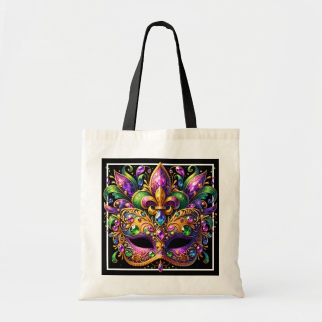 Mardi Gras Mask Tote Bag (Front)