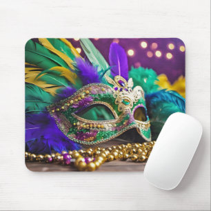 Mardi Gras Mask With Feathers Mouse Mat