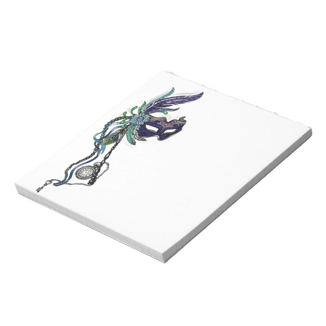 Mardi Gras Mask with pocket watch Notepad (Rotated)