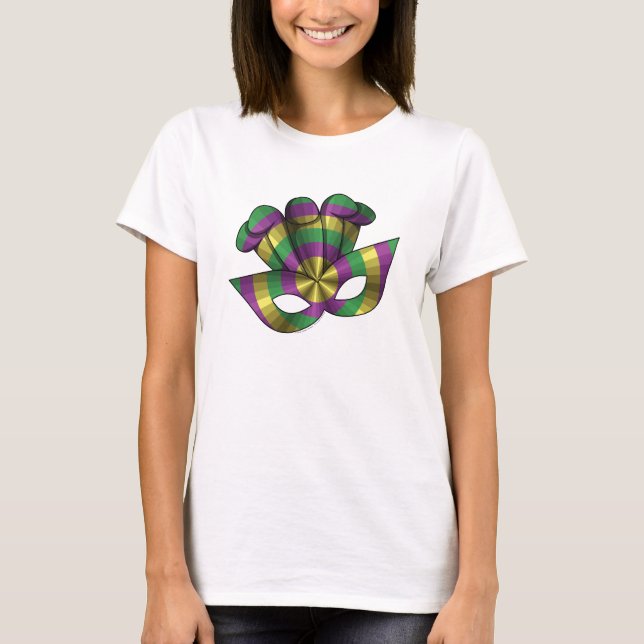 Mardi Gras Mask Women's Light Shirt (Front)