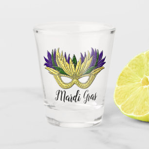 Mardi Gras Mask Your Text Shot Glass