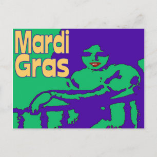 Mardi Gras Masking Postcard