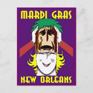 Mardi Gras Masking Postcard