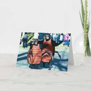 Mardi Gras Masking Roaches Card