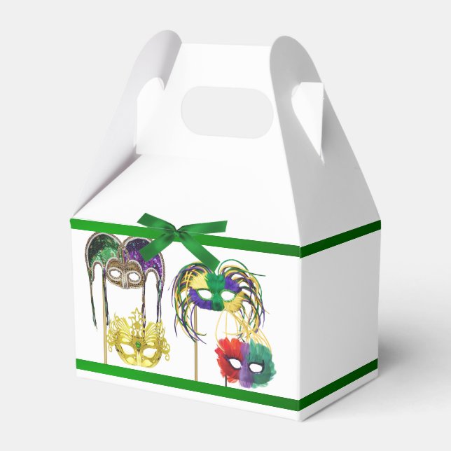 Mardi Gras Masks 1 Favour Box (Front Side)
