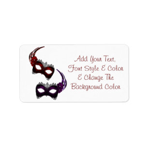 Mardi Gras Masks All Colour Address Labels