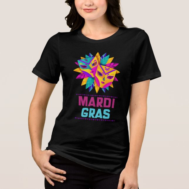 Mardi Gras Masks Celebration Shirt (Front)